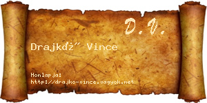 Drajkó Vince névjegykártya